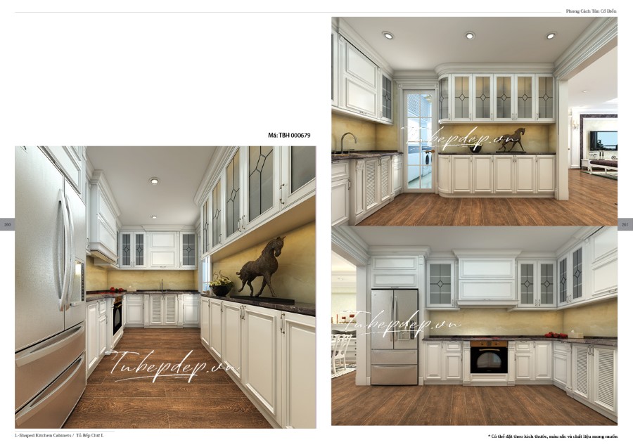 Thiết kế phòng bếp biệt thự tân cổ điển